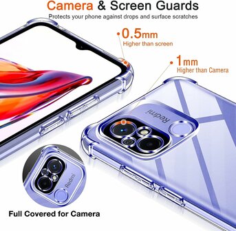 Redmi 12C - Anti Shock &amp;amp; 2x Glas - Transparant