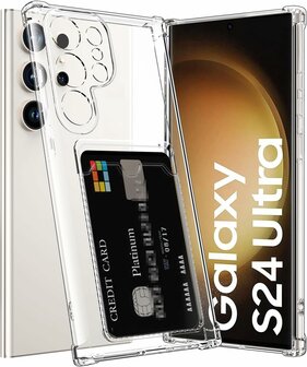 Samsung S24 Ultra - Kaarthouder Anti Shock - Transparant