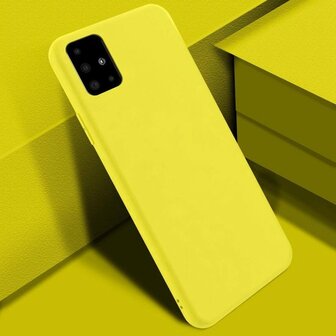 Samsung A51 - Siliconen Back Cover - Geel