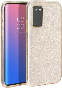 Samsung A03 - Glitter Back Cover - Goud