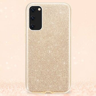 Samsung A03 - Glitter Back Cover - Goud