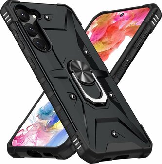 Samsung A15 - Zwart - Armor Back Cover met Kickstand
