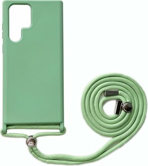 Samsung S22 Ultra Licht Groen - TPU Back Cover met Koord