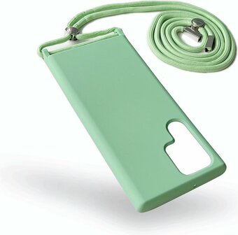 Samsung S22 Ultra Licht Groen - TPU Back Cover met Koord