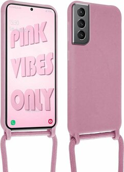 Samsung S21 Roze - TPU Back Cover met Koord
