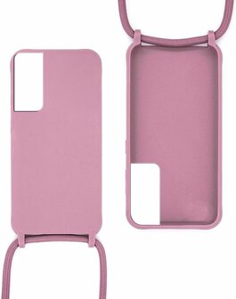 Samsung S21 Roze - TPU Back Cover met Koord
