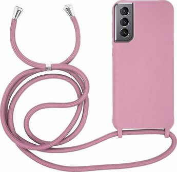 Samsung S21 Roze - TPU Back Cover met Koord