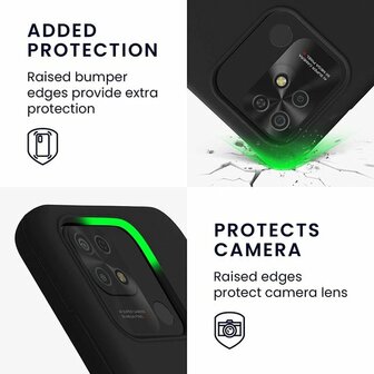 Redmi 10C - Siliconen Back Cover - Zwart