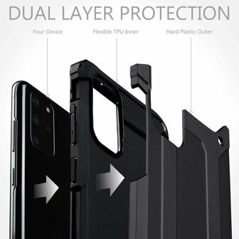 Samsung S20 Plus - Armor Back Cover - Zwart
