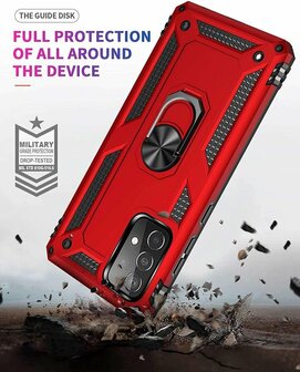 Samsung A72 Rood - Armor met Kickstand Ring