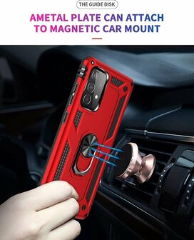Samsung A72 Rood - Armor met Kickstand Ring