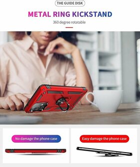 Samsung A72 Rood - Armor met Kickstand Ring