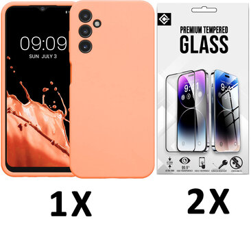 A15 - Liquid Back Cover &amp;amp; 2x Glas - Zwart