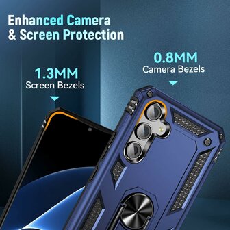 Samsung A15 Blauw - Armor met Kickstand Ring