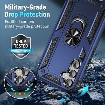 Samsung A15 Blauw - Armor met Kickstand Ring