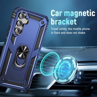 Samsung A15 Blauw - Armor met Kickstand Ring