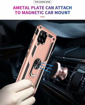 Samsung A42 5G Ros&eacute;goud - Armor met Kickstand Ring