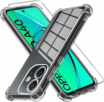 Oppo A40 / A40m / A60 5G - Anti Shock &amp;amp; Glas - Transparant