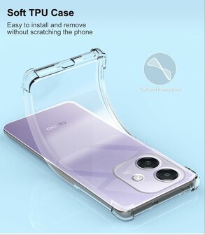 Oppo A40 / A40m / A60 5G - Anti Shock &amp;amp; Glas - Transparant