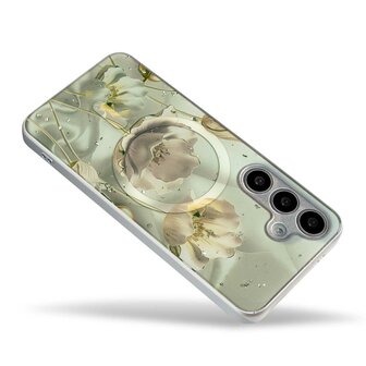 Samsung S24 Groen - MagSafe TPU Marmer