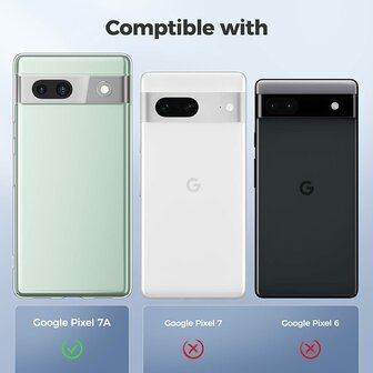 Pixel 7A - Back Cover &amp;amp; 2x Glas - Zwart