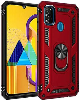 Samsung M21 - Armor met Kickstand Ring - Rood