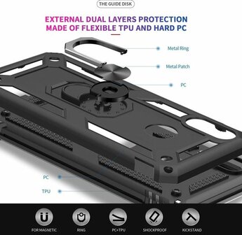 Samsung M21 - Armor met Kickstand Ring - Rood