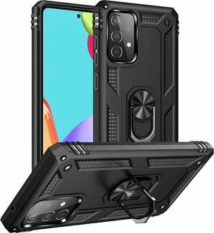 Samsung A72 Zwart - Armor met Kickstand Ring