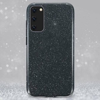 A32 5G - Glitter Back Cover &amp;amp; Glas - Zwart