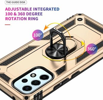 Samsung A33 Goud - Armor met Kickstand Ring
