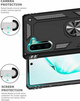Samsung Note 10 - Armor met Kickstand Ring - Zwart