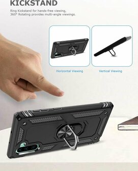 Samsung Note 10 - Armor met Kickstand Ring - Zwart