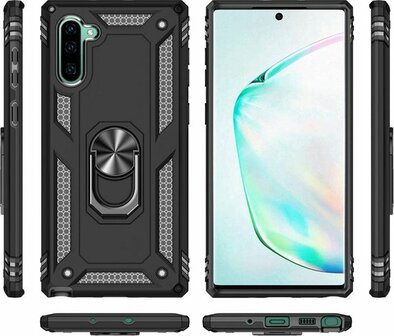 Samsung Note 10 - Armor met Kickstand Ring - Zwart