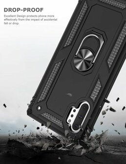 Samsung Note 10 - Armor met Kickstand Ring - Zwart