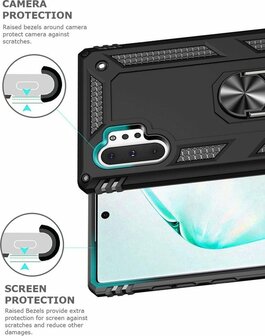 Samsung Note 10 - Armor met Kickstand Ring - Zwart