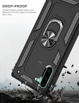 Samsung Note 10 - Armor met Kickstand Ring - Zwart