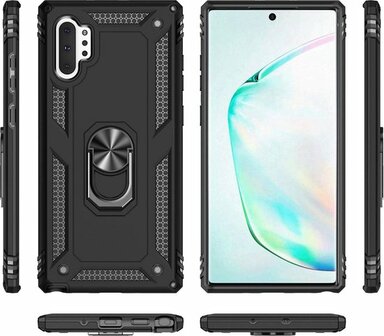 Samsung Note 10 - Armor met Kickstand Ring - Zwart