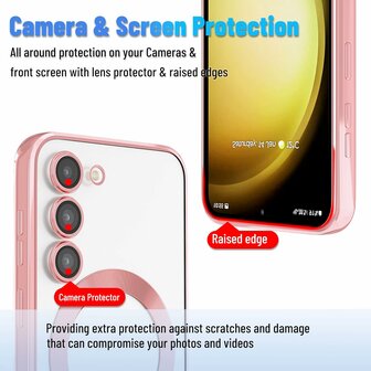 Samsung S24 Roze - TPU Back Cover - Geschikt voor Magsafe