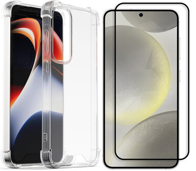 Samsung S25 - Anti Shock &amp;amp; Full Glas - Transparant