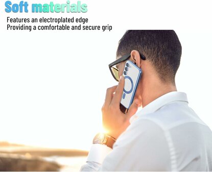 Samsung S24 Blauw - TPU Back Cover - Geschikt voor Magsafe