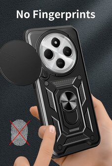 Redmi 14C - Zwart - Kickstand Cover Camera Bescherming