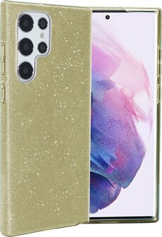 Samsung S24 Ultra - Glitter Back Cover - Goud