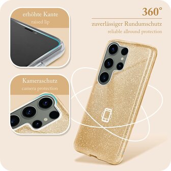 Samsung S24 Ultra - Glitter Back Cover - Goud