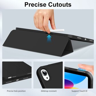 iPad 2025 &amp;amp; 2022 (11/10 Gen) - Zwart - Smart Cover met Pen Slot