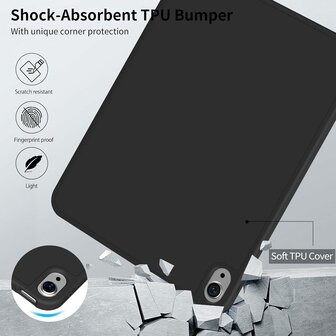 iPad 2025 &amp;amp; 2022 (11/10 Gen) - Zwart - Smart Cover met Pen Slot