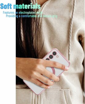 Samsung S23 FE Roze - TPU Back Cover - Geschikt voor Magsafe