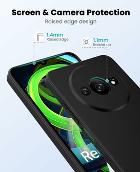 Redmi A3 - Siliconen Back Cover - Zwart