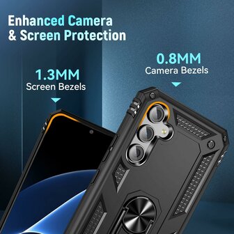 Samsung A15 Zwart - Armor met Kickstand Ring