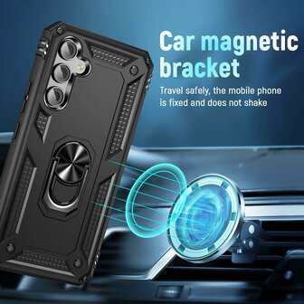 Samsung A15 Zwart - Armor met Kickstand Ring