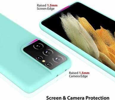 Samsung S21 Ultra - Siliconen Back Cover - Turquoise